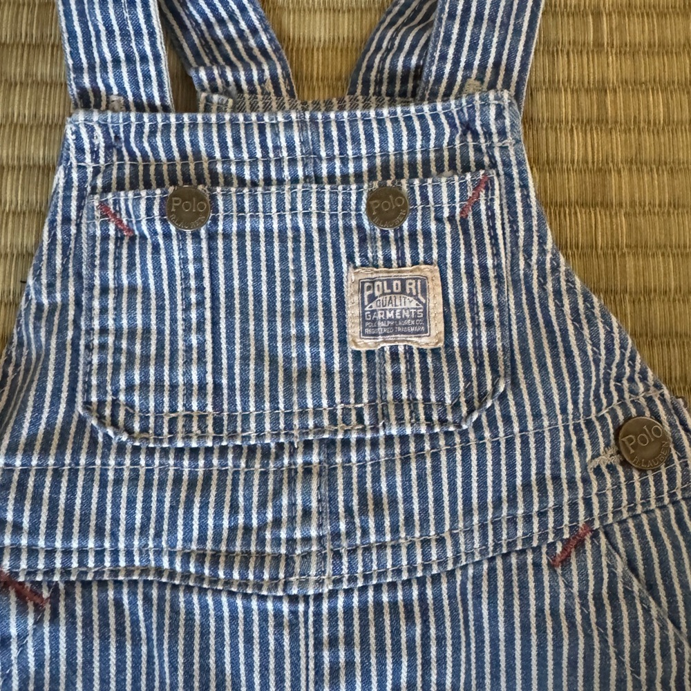 Polo by Ralph Lauren Blue Striped Kids Overalls, 3M, NWOT